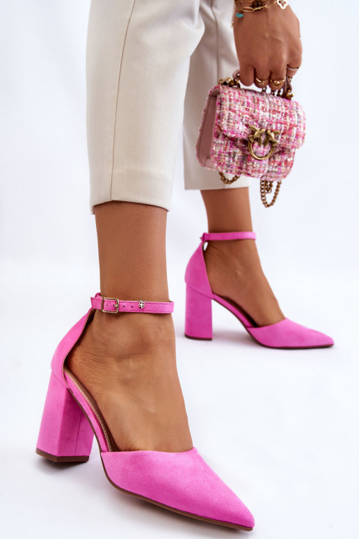 Scarpe scamosciate con i tacchi colore rosa Lexie