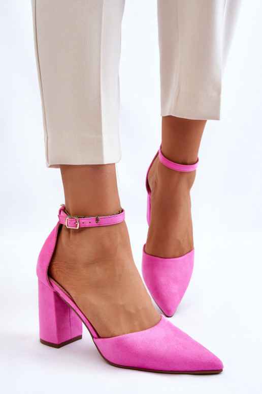 Scarpe scamosciate con i tacchi colore rosa Lexie