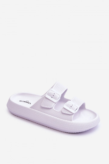 Ciabatte da donna con schiuma con strisce Colore bianco Sharmen
