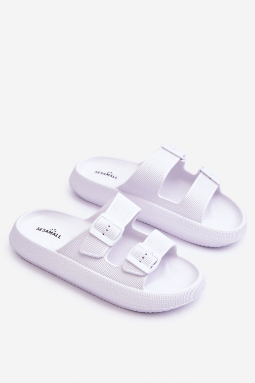 Ciabatte da donna con schiuma con strisce Colore bianco Sharmen