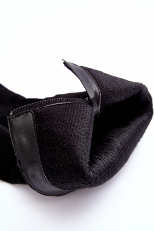 stivali Contro la strada con i tacchi dalla pelle scamosciata colore nero Kilrenita