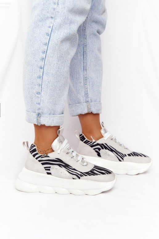 Femminile Stile sportivo scarpe con una piattaforma Lu Boo colore grigio