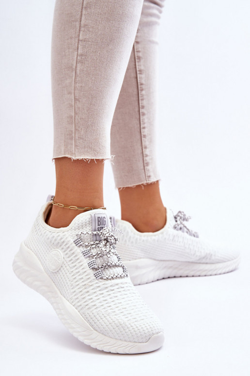 Femminile Stile sportivo scarpe Memory Foam Big Star HH274296 Colore bianco