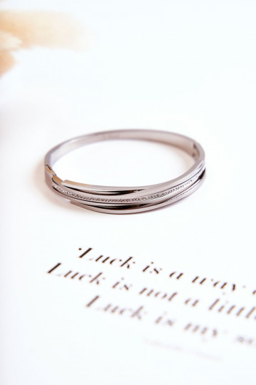 Un braccialetto Acciaio con gli occhi scintillanti color argento Myrens