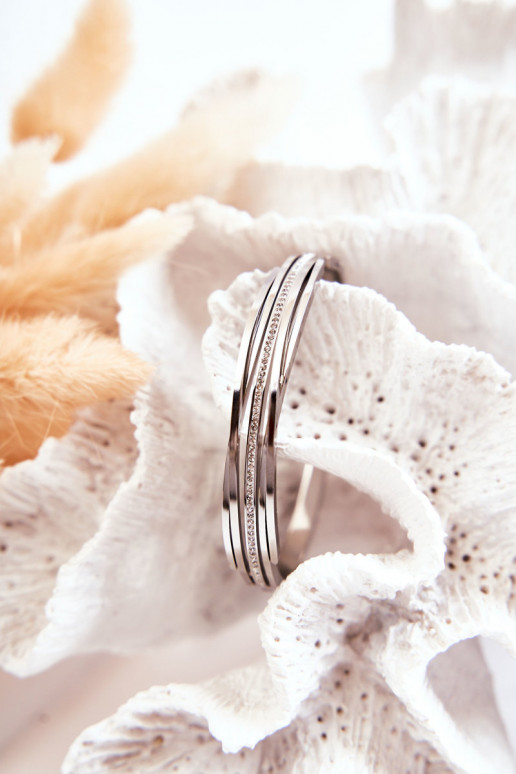 Un braccialetto Acciaio con gli occhi scintillanti color argento Myrens