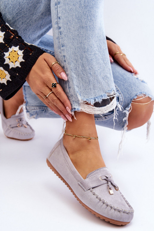 Mocassini classici in camoscio colore grigio Good Time