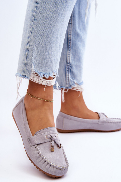 Mocassini classici in camoscio colore grigio Good Time