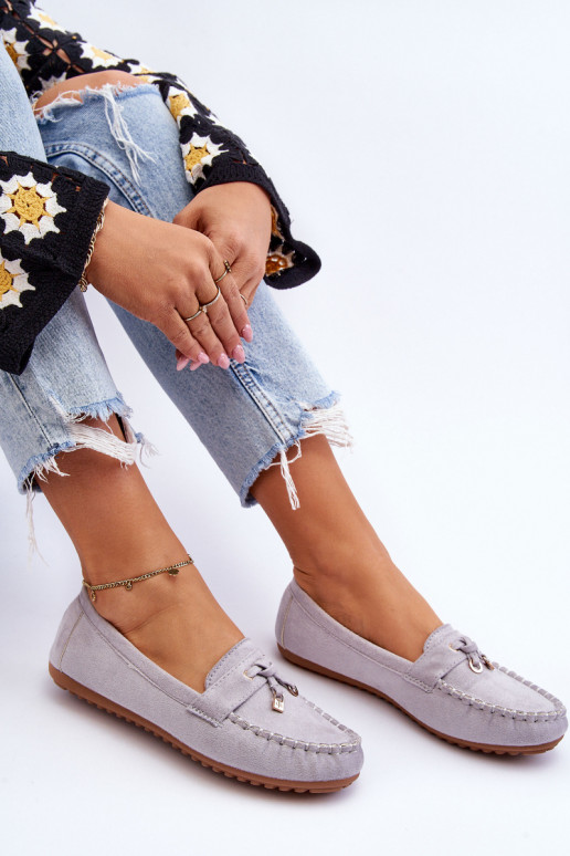 Mocassini classici in camoscio colore grigio Good Time