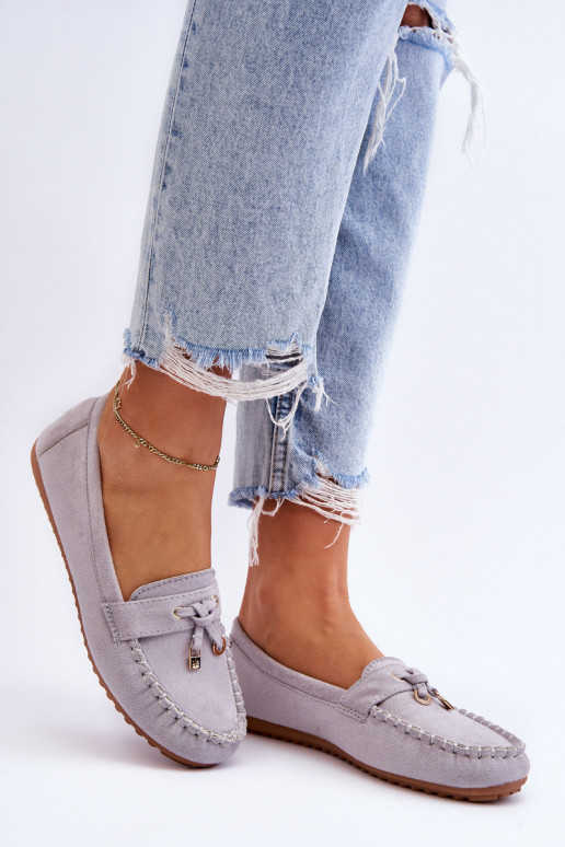 Mocassini classici in camoscio colore grigio Good Time