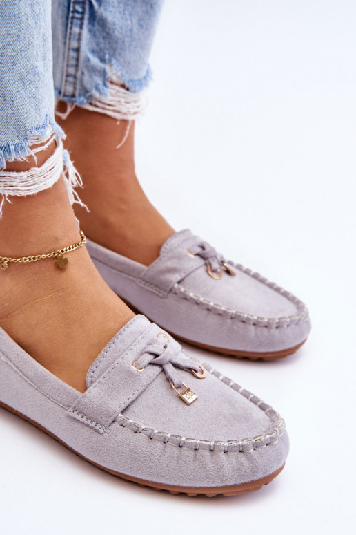 Mocassini classici in camoscio colore grigio Good Time