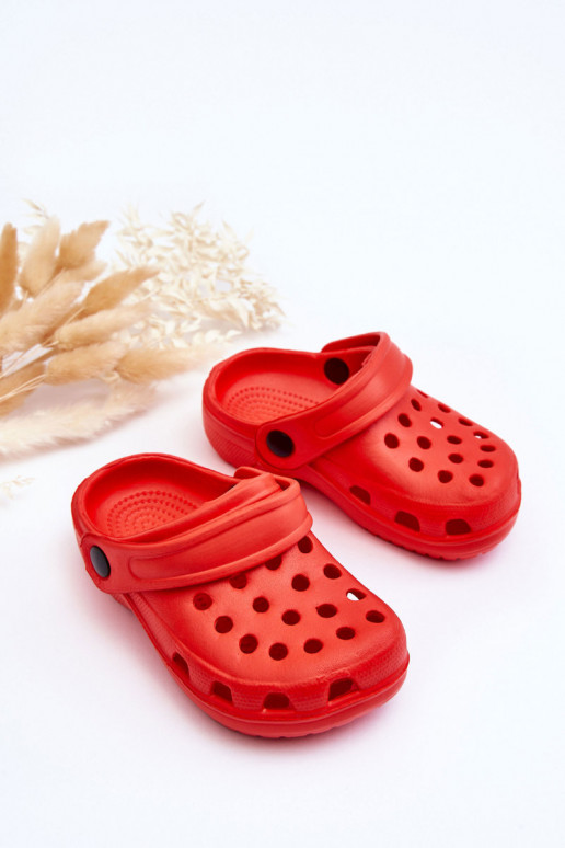 Pantofole leggere Crocs per bambini Pantofole colore rosso Percy