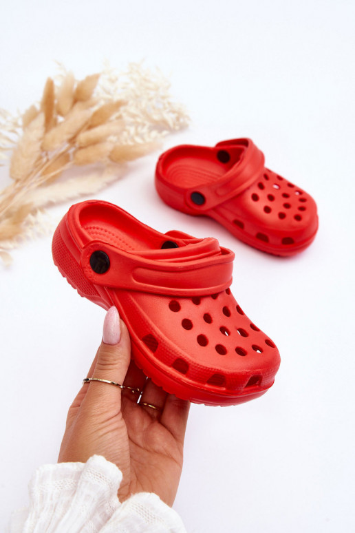 Pantofole leggere Crocs per bambini Pantofole colore rosso Percy