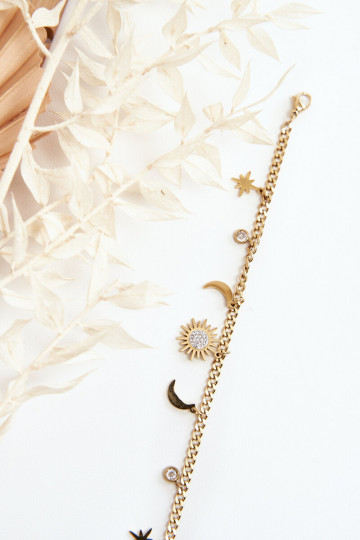 Alla moda Un braccialetto Con la luna e il sole colore dorato 2