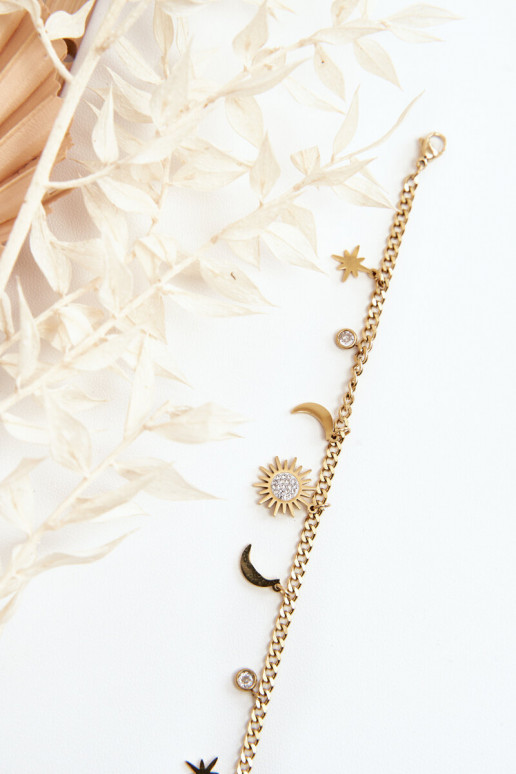 Alla moda Un braccialetto Con la luna e il sole colore dorato