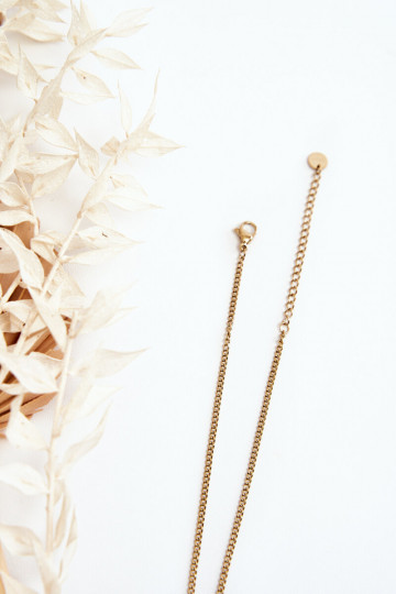 Catena da donna Armadillo con fiori neri colore dorato 2