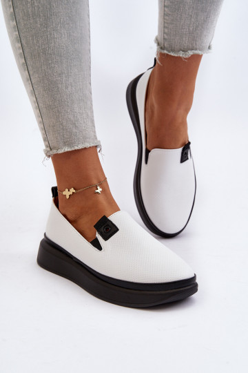 Femminile espadrillas Pelle con una piattaforma Colore bianco Tigera