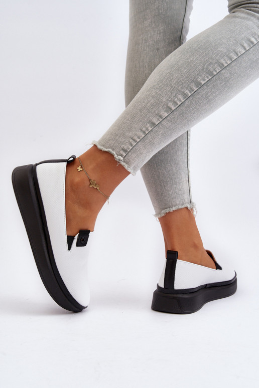 Femminile espadrillas Pelle con una piattaforma Colore bianco Tigera