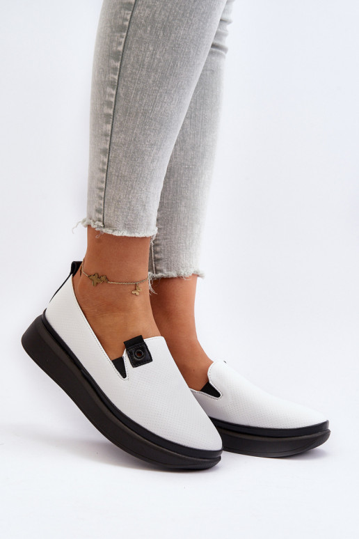 Femminile espadrillas Pelle con una piattaforma Colore bianco Tigera