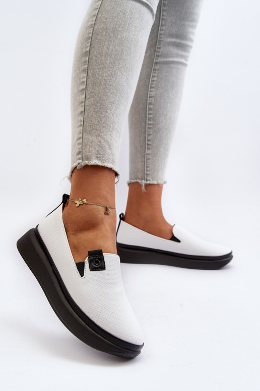 Femminile espadrillas Pelle con una piattaforma Colore bianco Tigera