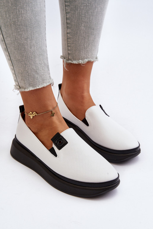 Femminile espadrillas Pelle con una piattaforma Colore bianco Tigera