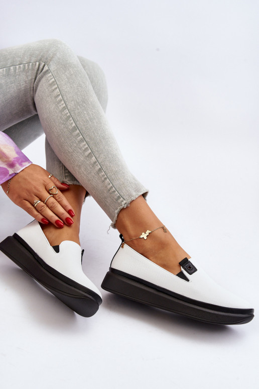 Femminile espadrillas Pelle con una piattaforma Colore bianco Tigera