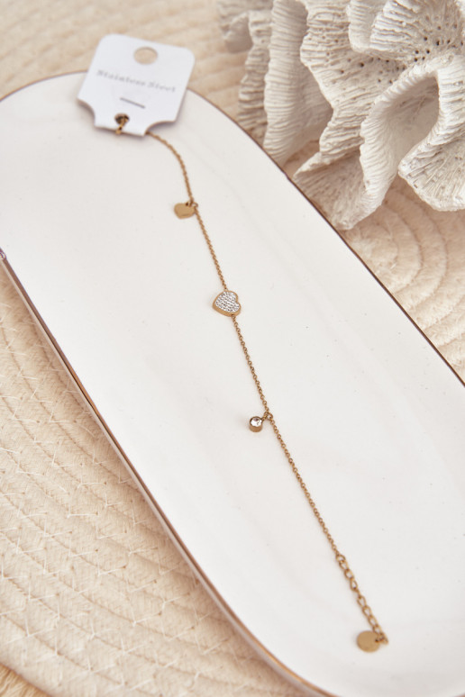 Bracciale per le gambe Con I Cuori colore dorato