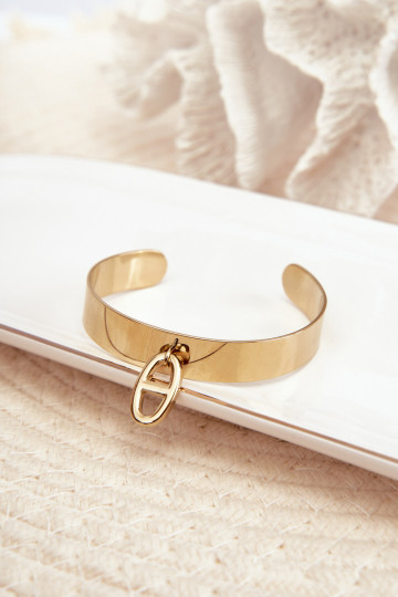 Bracciale con ornamenti in acciaio inossidabile color oro 2