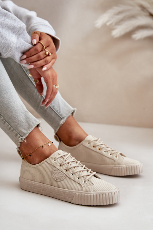 Velluto Scarpe per il tempo libero riscaldamento Big Star OO274812 Hi-Poly System beige