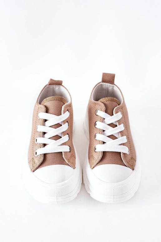 Scarpe per il tempo libero per bambini con una piattaforma beige Travel Time