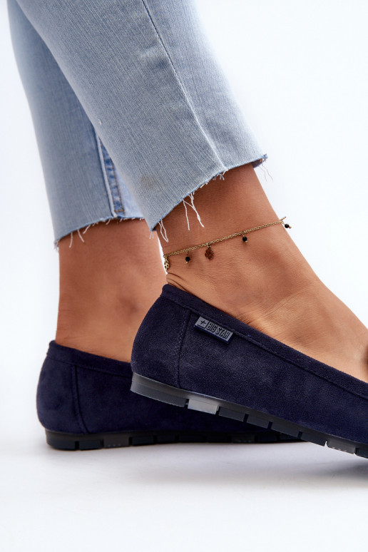 mocassini da donna in ecopelle scamosciataoAe Big Star NN274931 Memory Foam System blu scuro