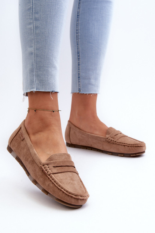 mocassini da donna in ecopelle scamosciataoAe Big Star NN274930 Memory Foam System beige