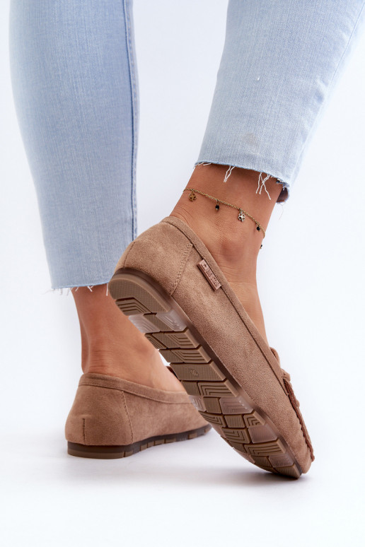 mocassini da donna in ecopelle scamosciataoAe Big Star NN274930 Memory Foam System beige