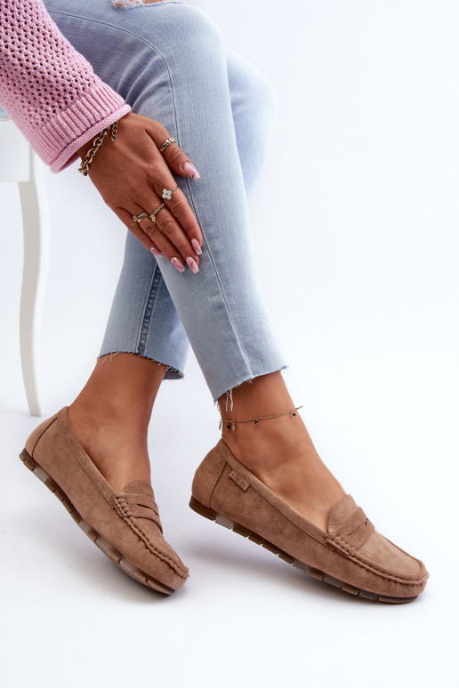 mocassini da donna in ecopelle scamosciataoAe Big Star NN274930 Memory Foam System beige