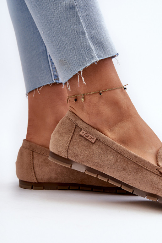 mocassini da donna in ecopelle scamosciataoAe Big Star NN274930 Memory Foam System beige