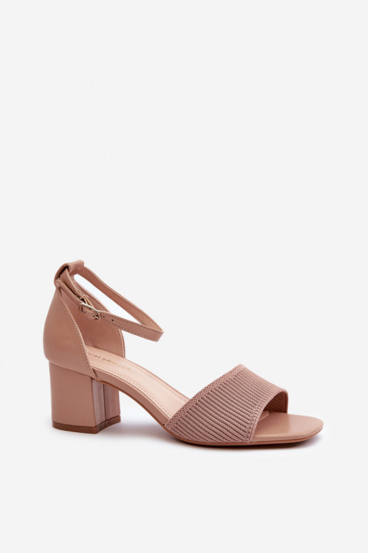 Sandali con tacco alto da donna beige Desvia