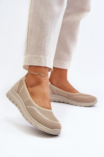 Ballerine con una piattaforma I Koturnie beige Aviaba