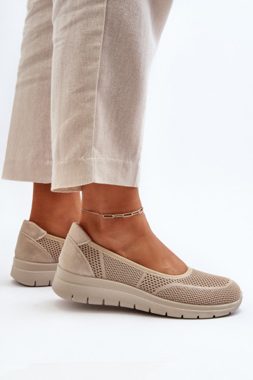 Ballerine con una piattaforma I Koturnie beige Aviaba 2