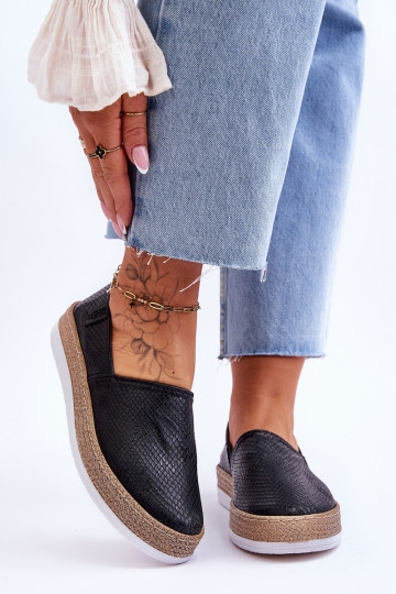 Espadrillas in pelle Mocassini Big Star LL276002 colore nero