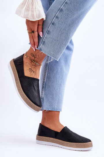 Espadrillas in pelle Mocassini Big Star LL276002 colore nero 2