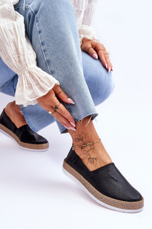 Espadrillas in pelle Mocassini Big Star LL276002 colore nero