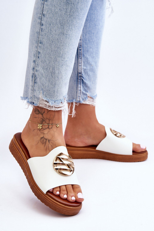 Femminile Pantofole con ornamenti Colore bianco Secrets