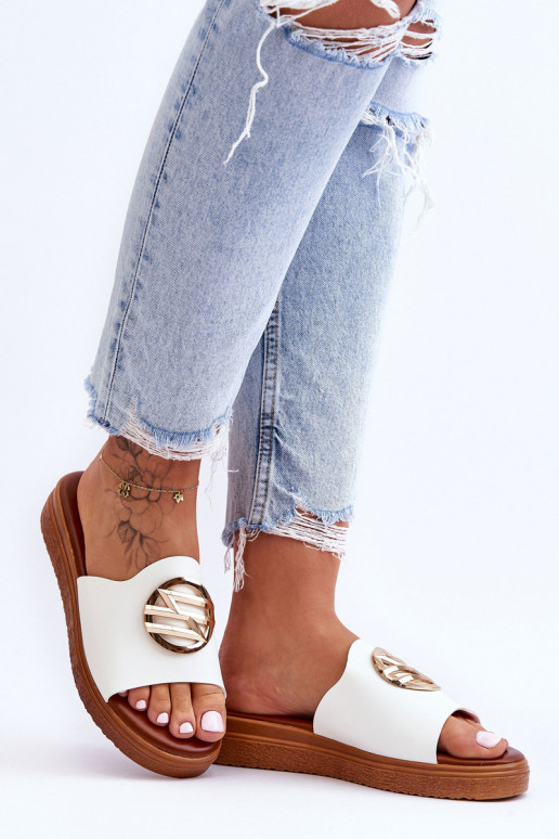 Femminile Pantofole con ornamenti Colore bianco Secrets