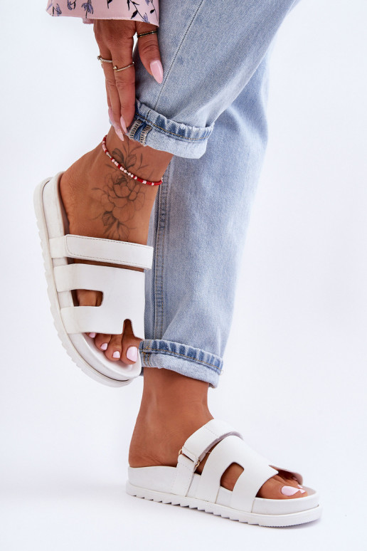 Elegantello classico Pantofole da donna Colore bianco Molie