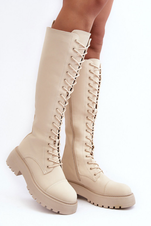 con lacci riscaldamento stivali scarpe con fiori di ciliegio Contro la strada beige Bergdis