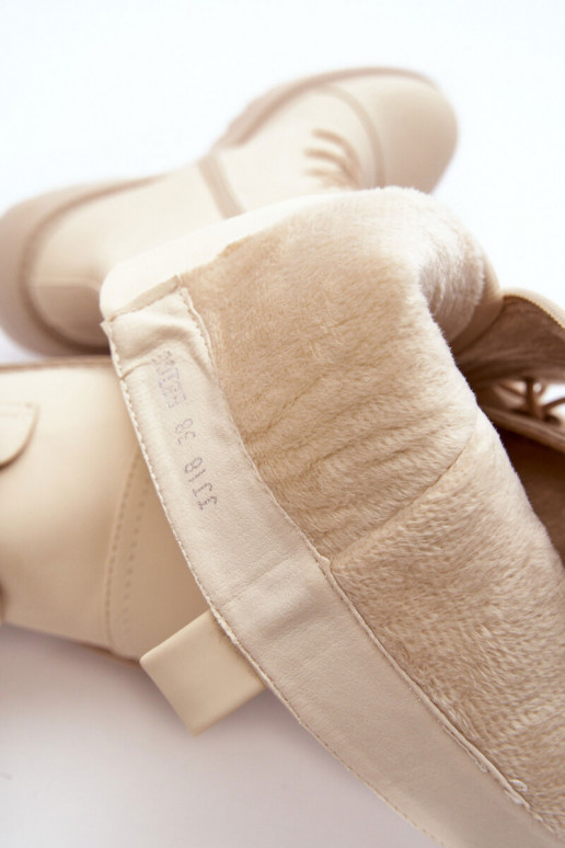 con lacci riscaldamento stivali scarpe con fiori di ciliegio Contro la strada beige Bergdis