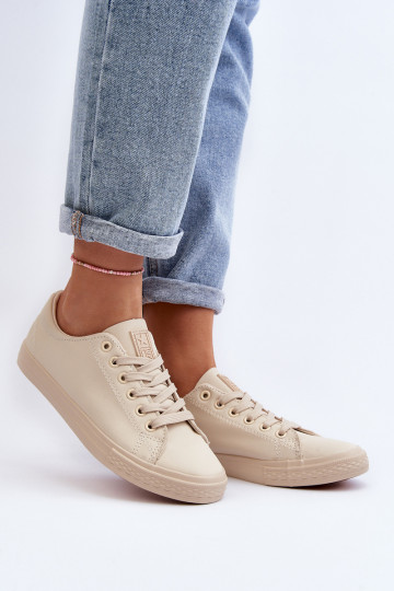 Femminile Pelle con cinghie Elegantello classico scarpe casual beige Misima 2