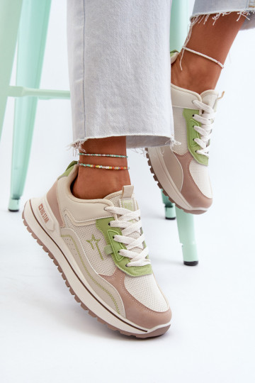 Scarpe da donna modello sportivo Big Star NN274A091 sabbia-verde 2