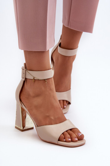 Stile elegante Sandali con tacco alto da donna beige Rosazara
