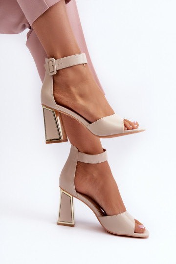 Stile elegante Sandali con tacco alto da donna beige Rosazara 2