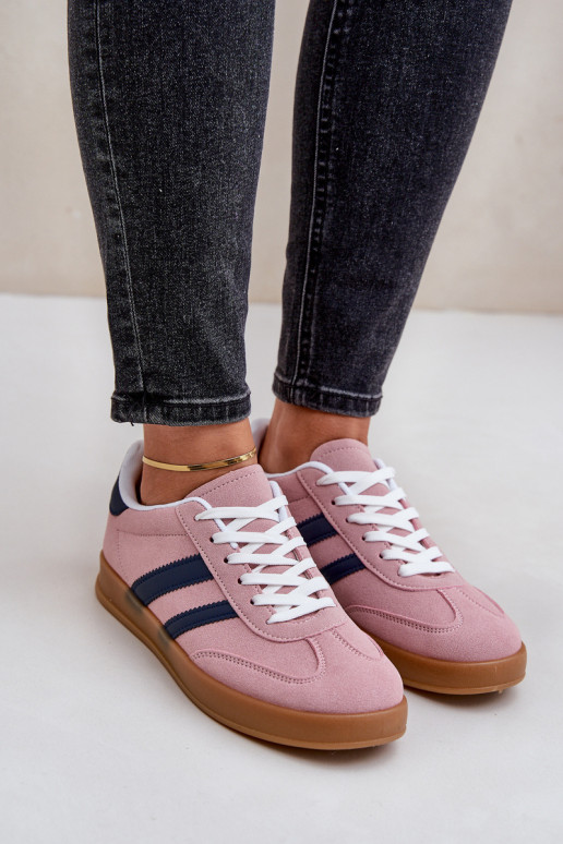 Scarpe modello sneakers Basso per le donne colore rosa EnnorAen